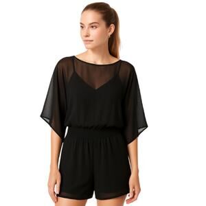 White House Black Market Kimono Romper in Black – EUC Size 2